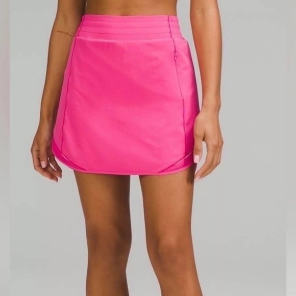 lululemon athletica Pants - LULULEMON Hotty Hot HR Skirt Long Shorts Skort Womens 6 Pink High Rise NWT